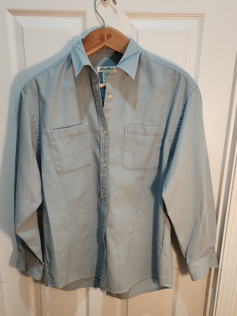 Eddie Bauer Light Greenish Blue Button-Down Work Shirt